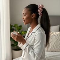 Chouchou en Satin – rose – vue 2